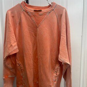 NEW! ZENANA ACID WASH FLEECE PULLOVER WITH POCKETS SIZE LARGE